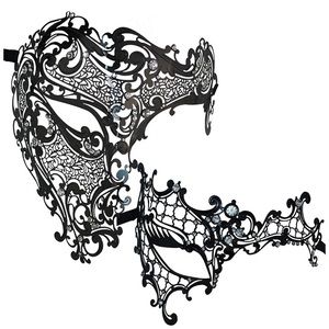 Couple's Black Masquerade Masks